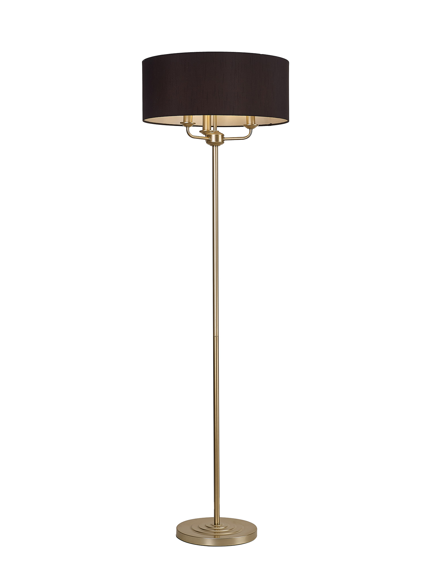 DK0998  Banyan 45cm 3 Light Floor Lamp Champagne Gold, Black